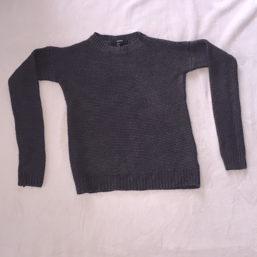 Knit Charcoal Grey Crew Neck Sweater